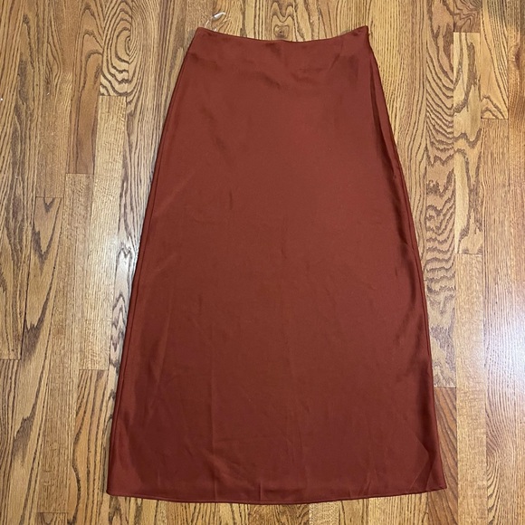 Glamorous Burnt Orange Maxi Slip Skirt - Picture 5 of 11